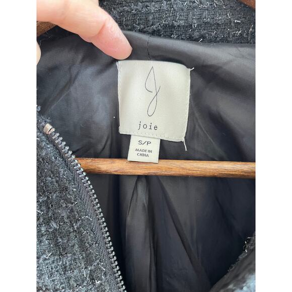 Joie Metallic Shimmer Knit Bomber Jacket | Size S/P | Small Boho Luxe - Picture 5 of 7